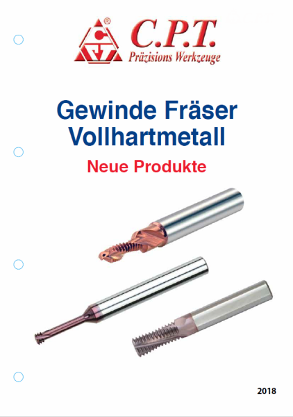 Catalogus Gewinde Fräser Vollhardmetall