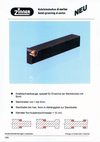 Catalogus Axialeinstechen d-series